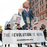 group of people doing protest rally